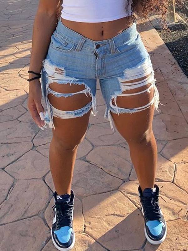 Morchique Distressed Bermuda Shorts