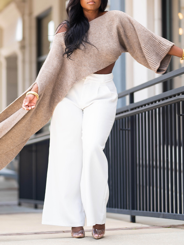 Boat-Neck Knit Tunic Top