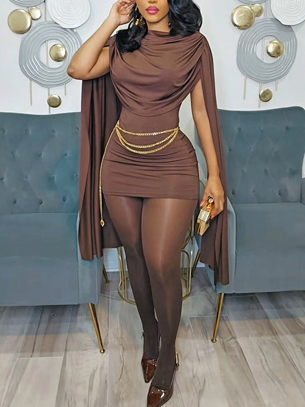 Cowl-Neck Draped Dress