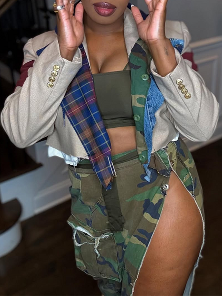 Printed Combo Hoodie Jacket