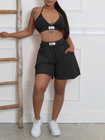 Washed Halter Top & Shorts Set