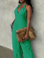 Halter Cargo Jumpsuit