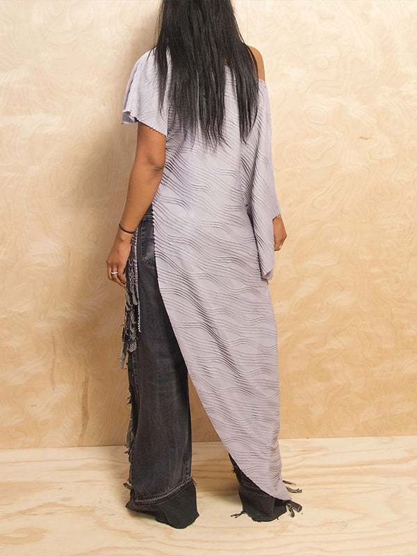 Boat-Neck Tied Tunic Top