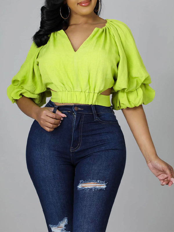 V-Neck Tied-Back Shirt