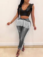 Fringe Combo Distressed Jeans