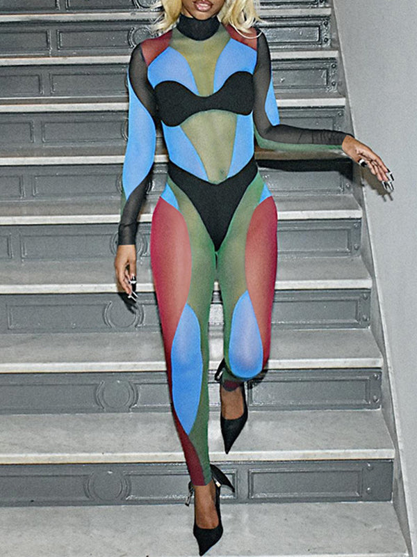 Colorblock Skinny Jumpsuit