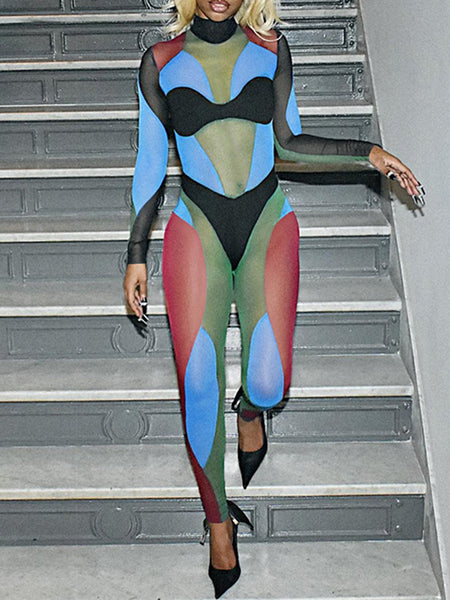 Colorblock Skinny Jumpsuit