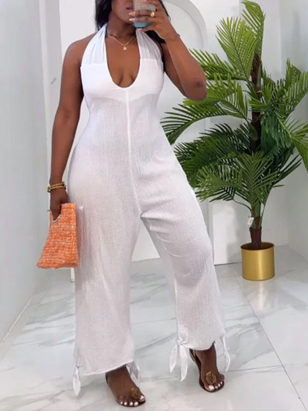 Halter Cargo Jumpsuit