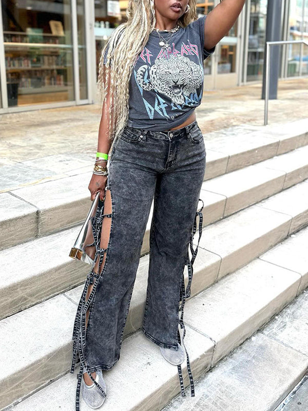 Morchique Tied Straight Jeans