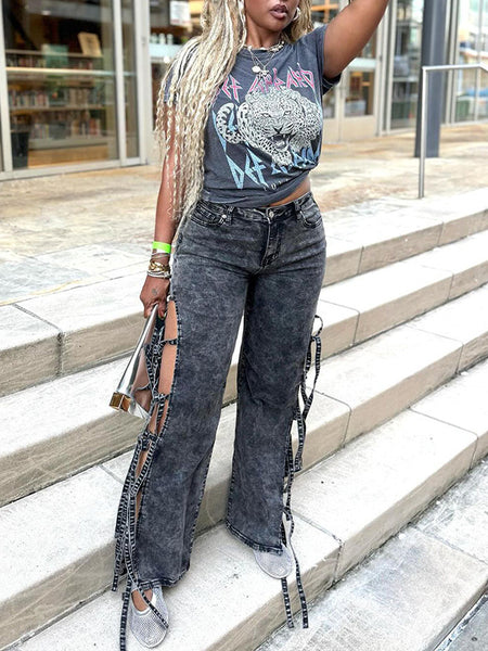 Morchique Tied Straight Jeans