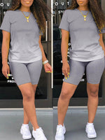 Ombre Tee & Biker Shorts Set