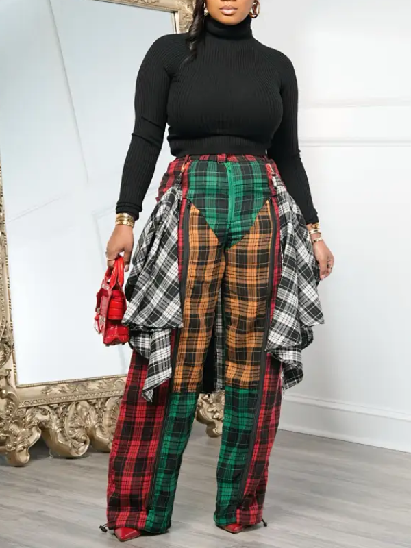 Layers Plaid Pants