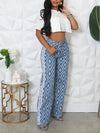 Side Stripe Printed Jeans