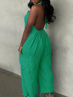 Halter Cargo Jumpsuit