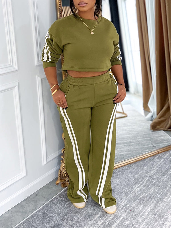 Side-Stripe Sweatshirt & Pants Set