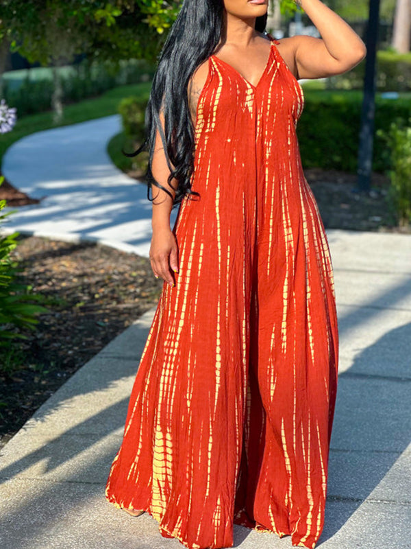 Printed Wide-Leg Cami Jumpsuit