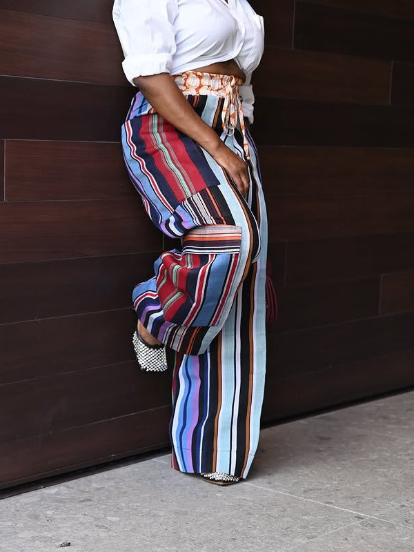 Morchique Printed Combo Wide-Leg Pants