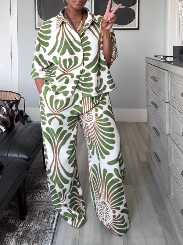 Printed Shirt & Pants Set