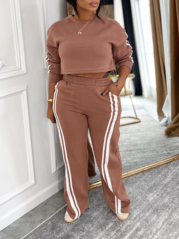 Side-Stripe Sweatshirt & Pants Set