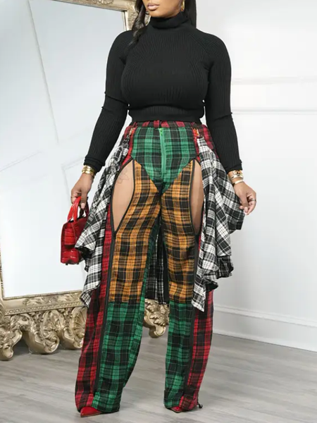 Layers Plaid Pants