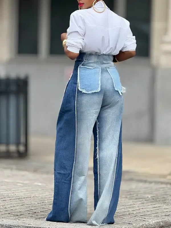 High-Waist Combo Jeans