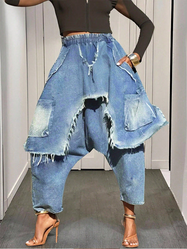 Overlapped Harem Jeans