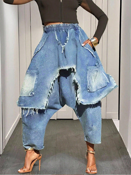 Overlapped Harem Jeans