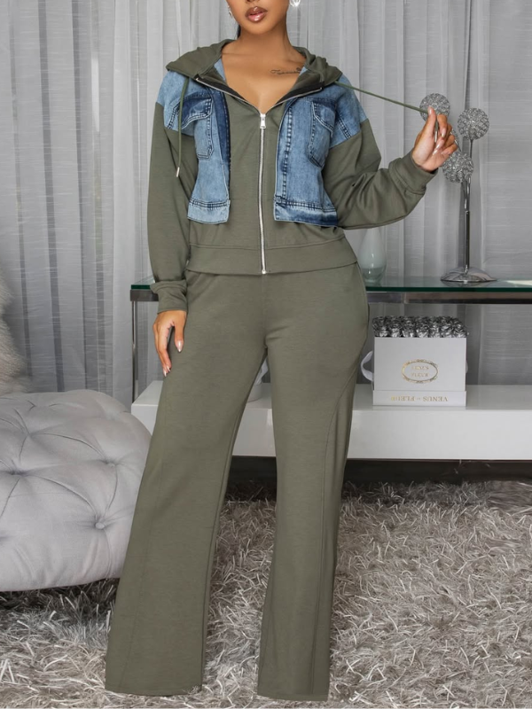 Denim Combo Jacket & Pants Set