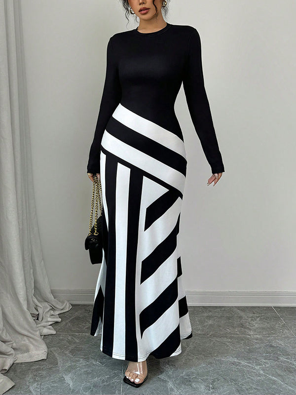Two-Tone Maxi Dress
