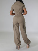 Solid Shirt & Cargo Pants Set