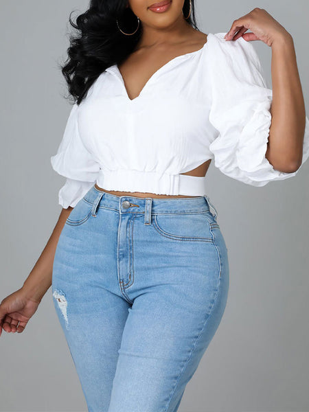 V-Neck Tied-Back Shirt