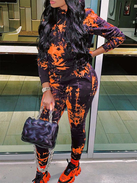 Printed Hoodie & Pants Set