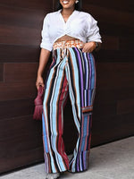 Morchique Printed Combo Wide-Leg Pants