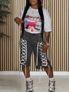 Morchique Lace Up Capris Jeans