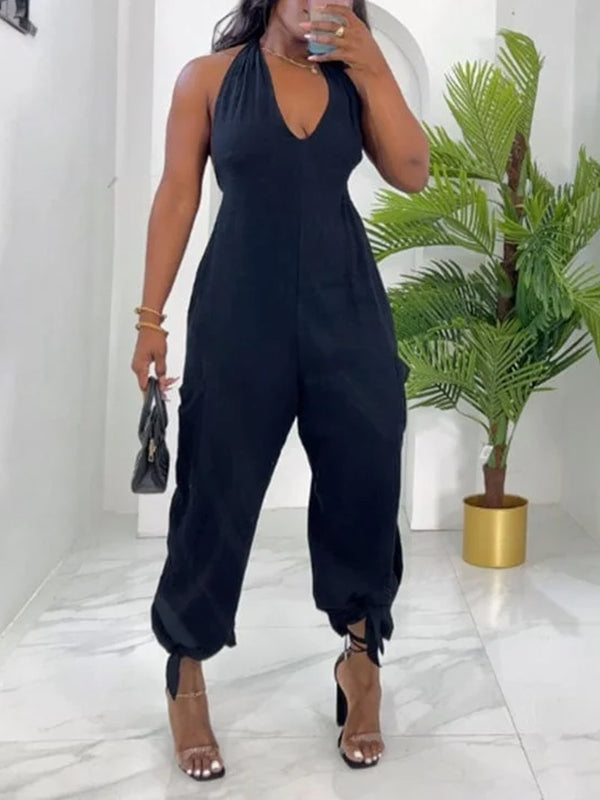 Halter Cargo Jumpsuit