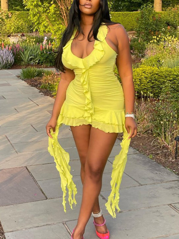 Ruffle Halter Dress