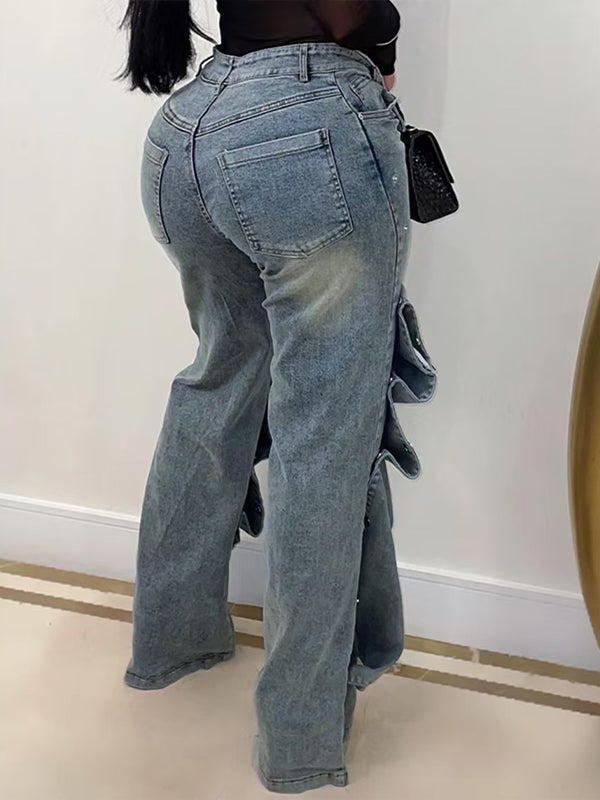 Detachable Straight Jeans