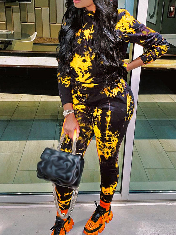 Printed Hoodie & Pants Set