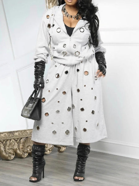 Eyelet Hoodie & Pants Set