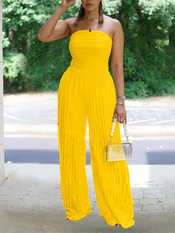 Morchique Strapless Ruched Jumpsuit