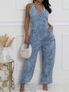 Denim Halter Jumpsuit