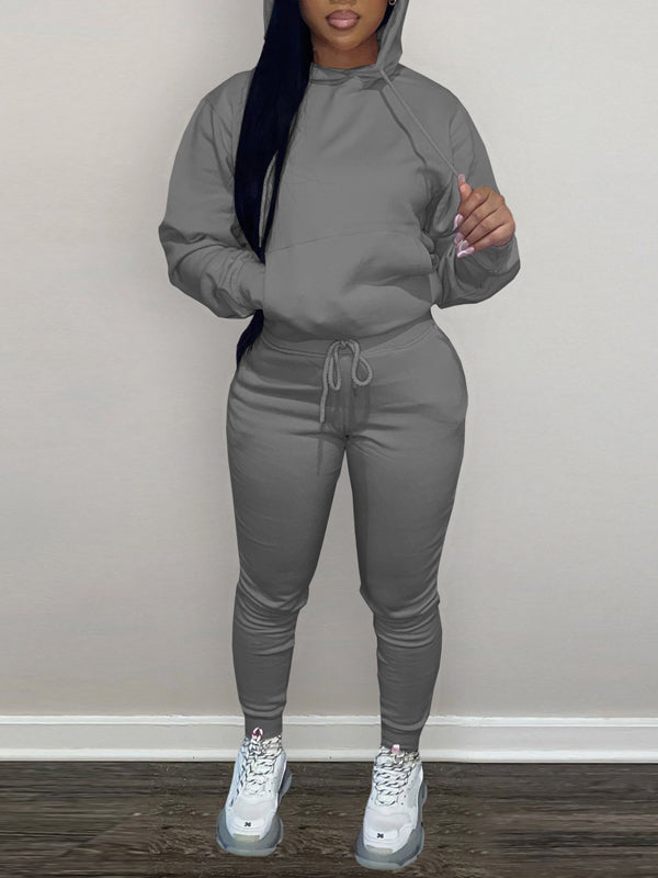 Morchique Solid Hoodie & Pants Set