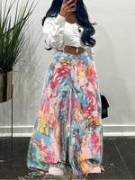 Printed Wide Leg Jeans