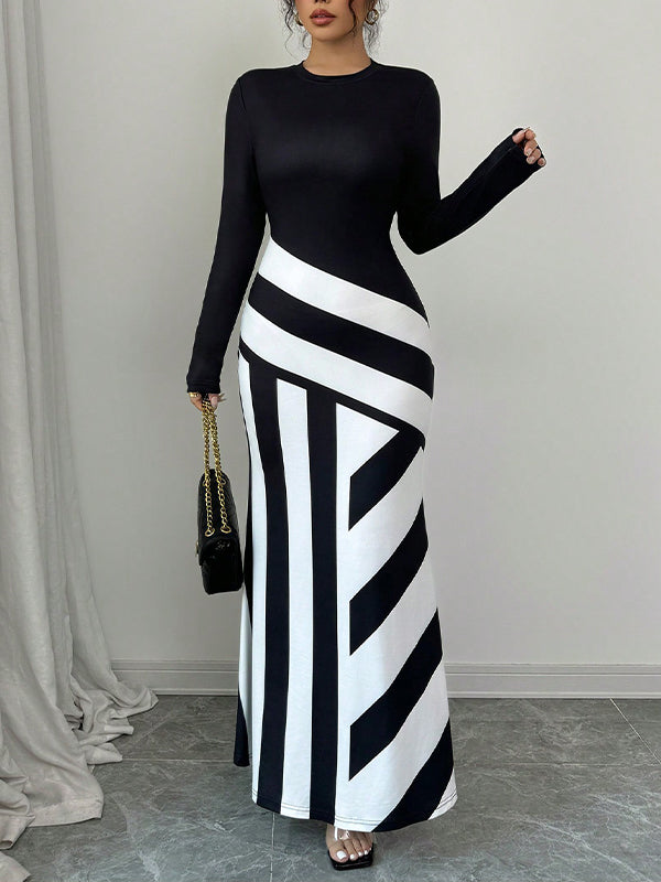 Two-Tone Maxi Dress