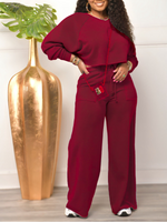 Morchique Raw-cut Top & Wide-Leg Pants Set