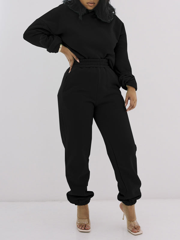 Morchique Solid Hoodie & Pants Set
