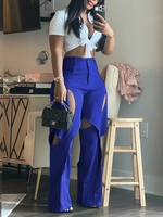 Solid Cutout Pants