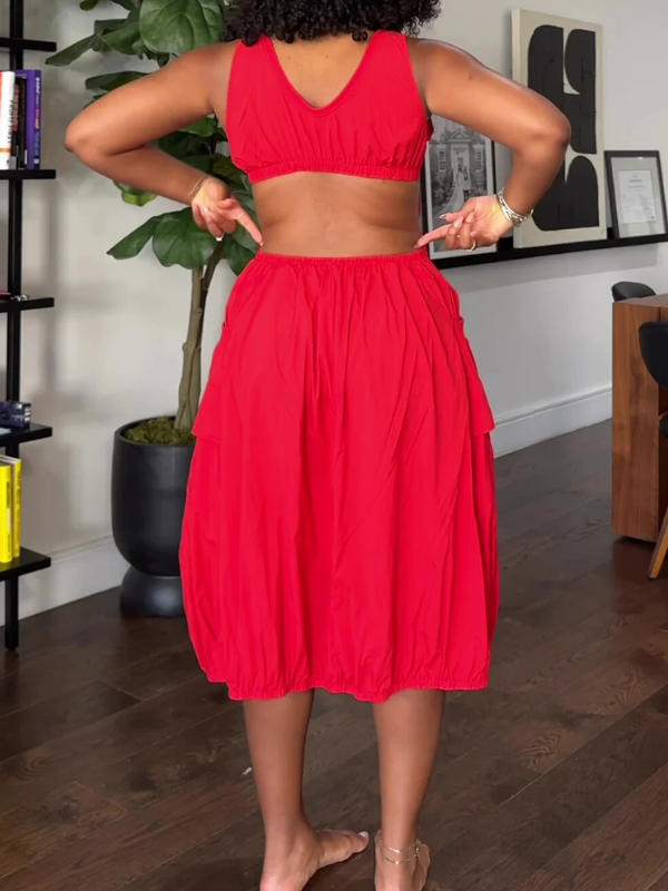Sleeveless Cutout Cargo Dress