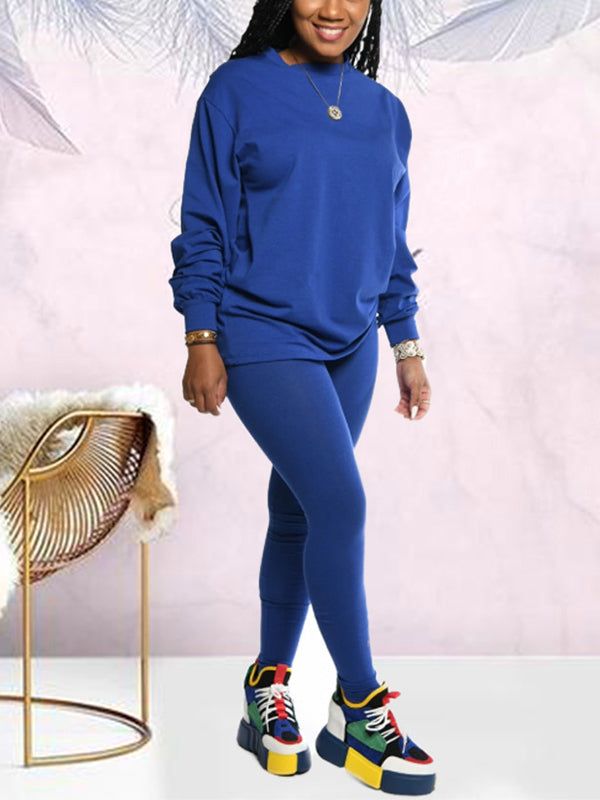 Morchique Solid Sweatshirt & Leggings Set