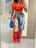 Printed Cropped Pants